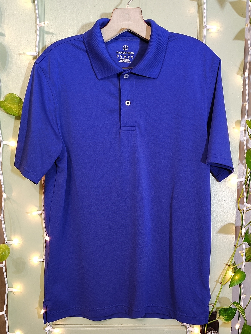 Men's Lands' End Blue Polo Shirt S